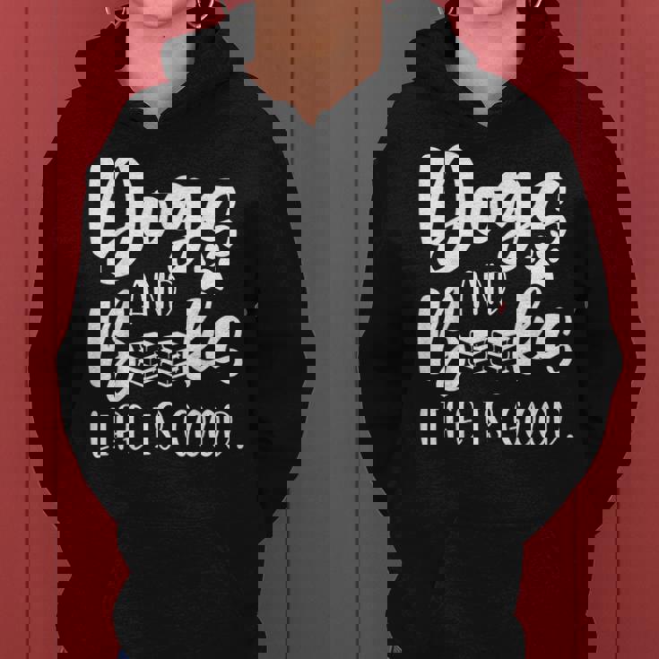 Funny Book Lovers Reading Lovers Dogs Books And Dogs Women Hoodie