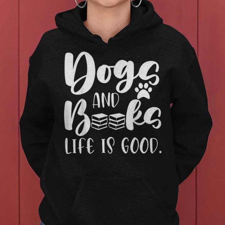 Funny Book Lovers Reading Lovers Dogs Books And Dogs Women Hoodie