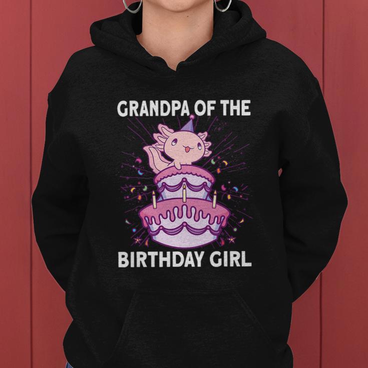 Funny Grandpa Of The Birthday Axolotl Bday Women Hoodie