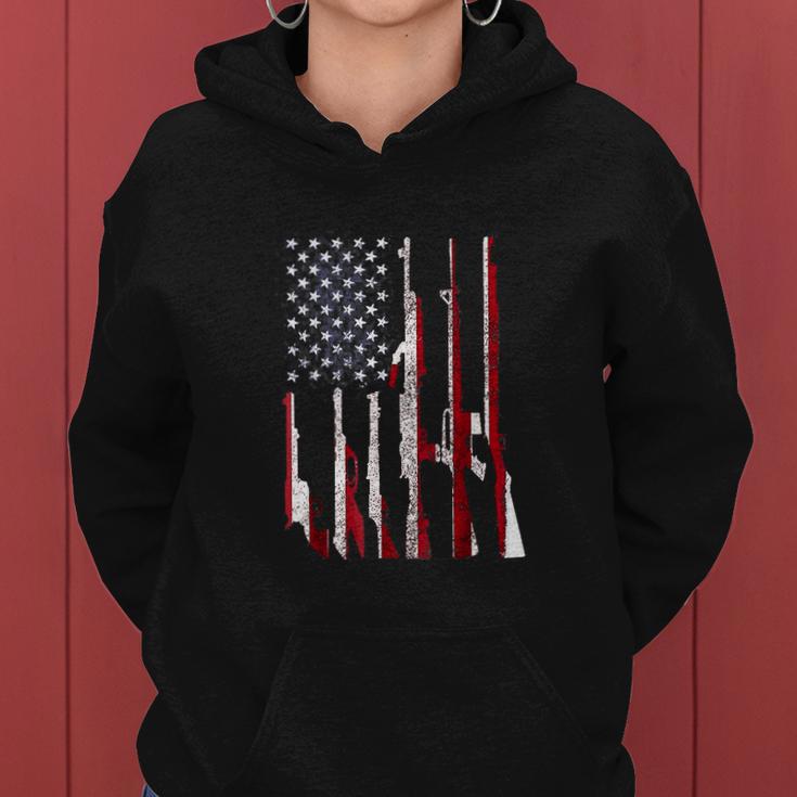 Funny Gun 4Th Of July American Usa Pride Flag Women Hoodie