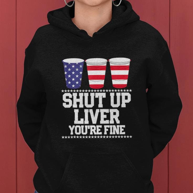 Funny July 4Th Beer Cups American Flag Women Hoodie