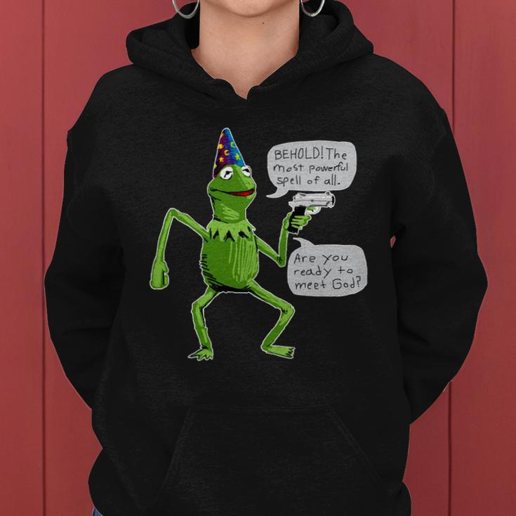 Funny Wizard Kermit Meme Women Hoodie