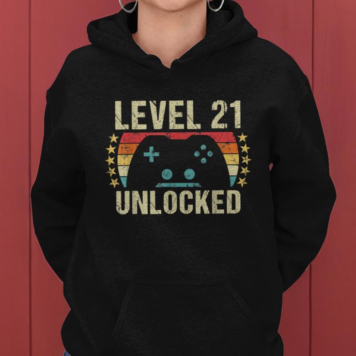 Gaming Vintage 21St Birthday Gift 21 Year Old Boy Girl Gamer Women Hoodie