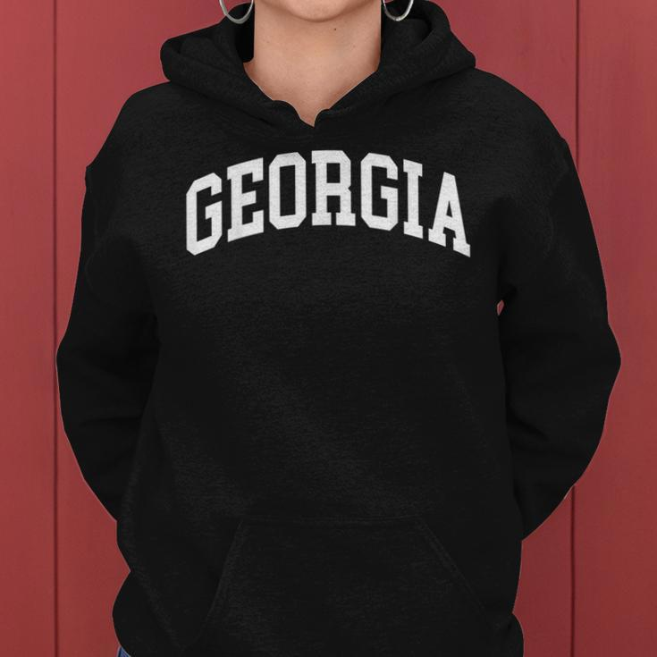 Georgia Us College Font Proud American Usa States Women Hoodie Graphic Print Hooded Sweatshirt