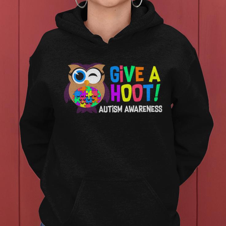 Give A Hoot Autism Awareness Women Hoodie