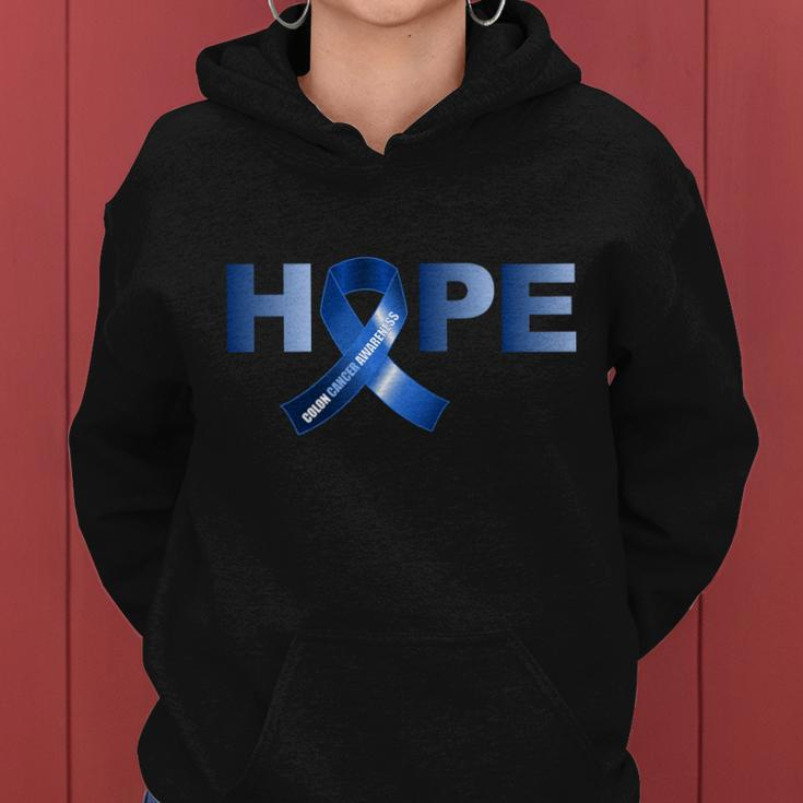 Hope Colon Cancer Awareness Fight Logo Women Hoodie