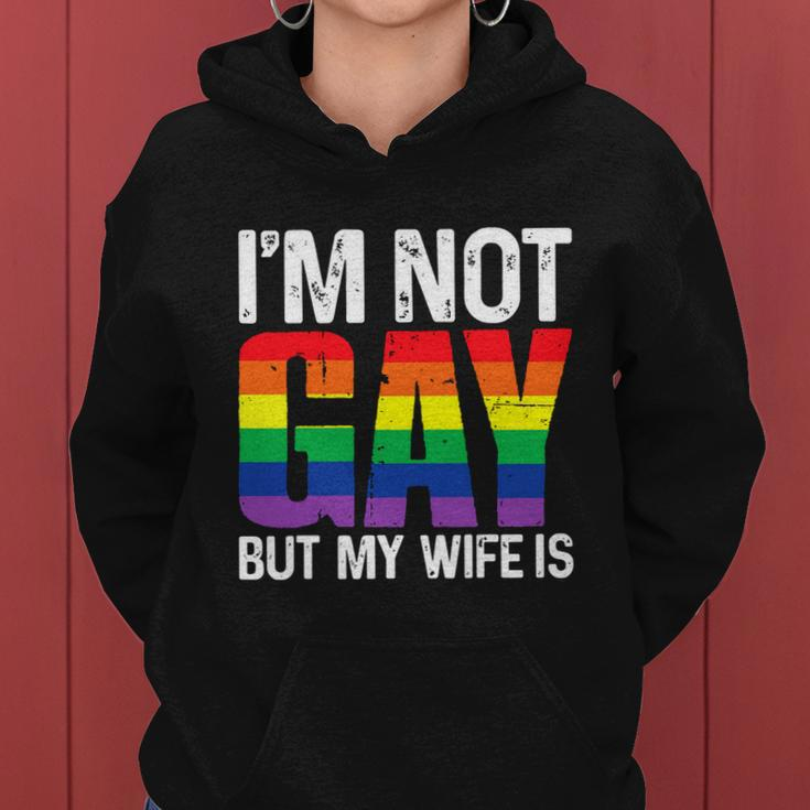 Im Not Gay But My Boyfriend Is Funny Gay Couple Gay Pride Women Hoodie