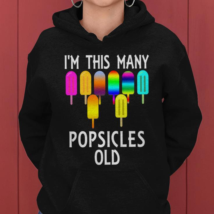 Im This Many Popsicles Old Funny 8Th Birthday Popsicle Gift Women Hoodie