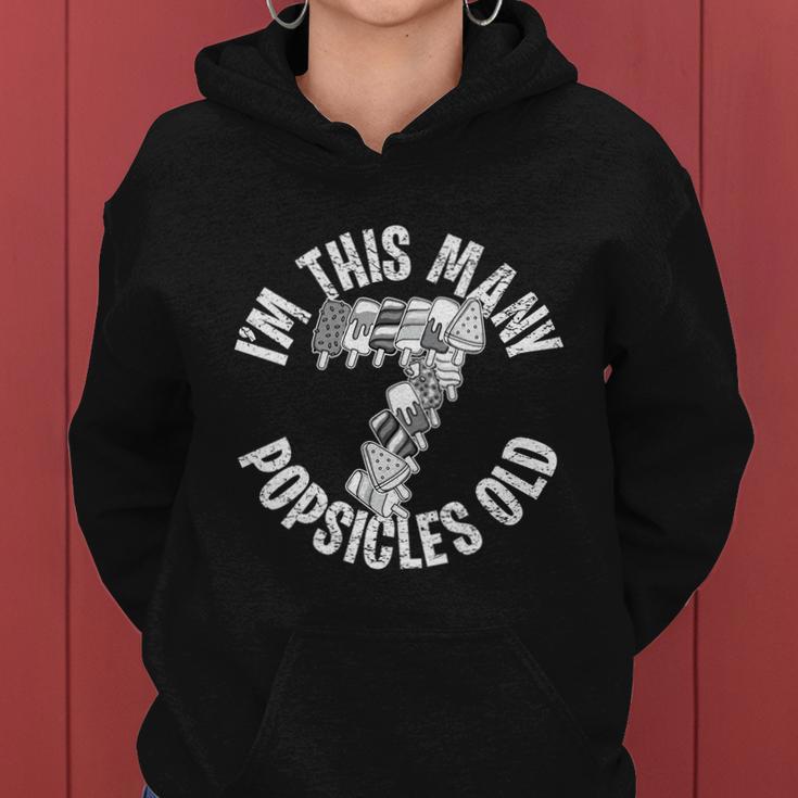 Im This Many Popsicles Old Funny Popsicle Birthday Gift Women Hoodie