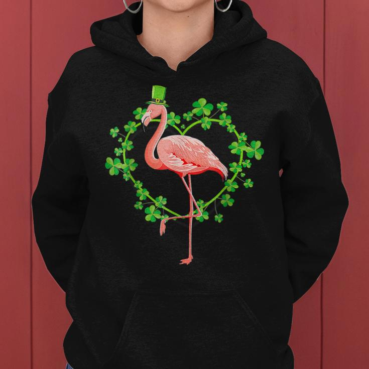 Irish Flamingo Green Lucky St Pattys Saint Patrick Day 2022 Women Hoodie Graphic Print Hooded Sweatshirt
