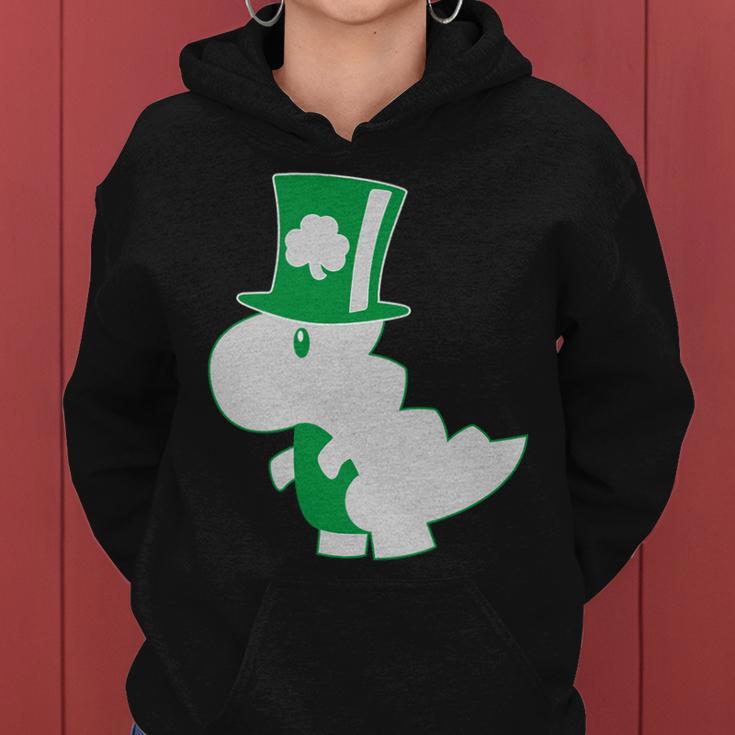 Irish T-Rex Dinosaur Clover Cute St Patricks Day Tshirt Women Hoodie