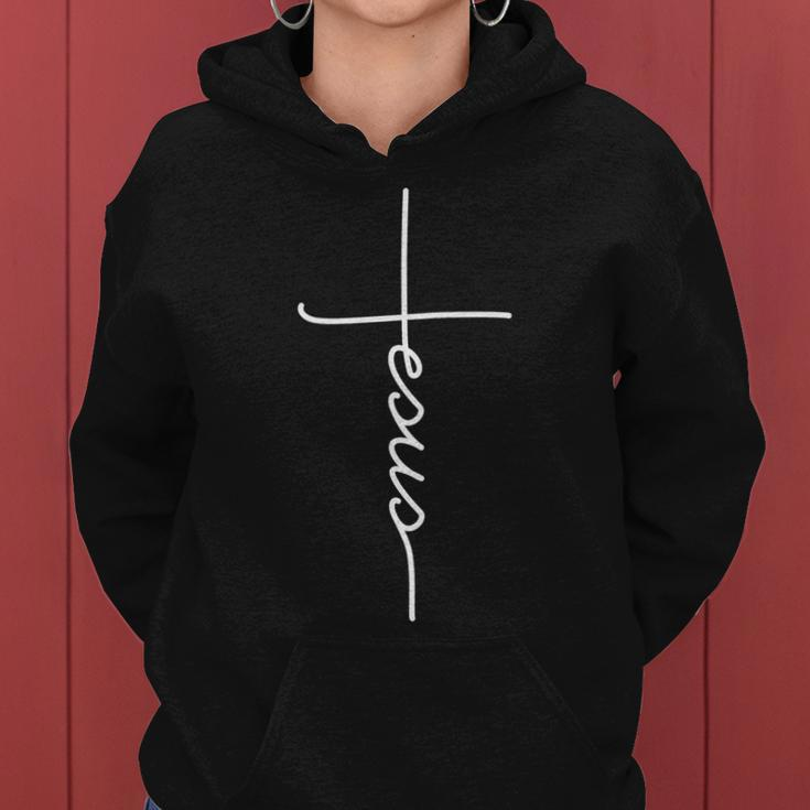 Jesus Christ Faith Christian Cross Logo Women Hoodie