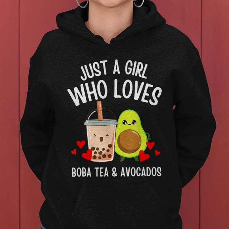 Just A Girl Who Loves Boba Tea & Avocados Cute Kawaii Teen Tshirt Women Hoodie