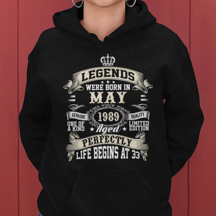 Legends Were Born In May 1989 Vintage 33Rd Birthday Gift For Men & Women Women Hoodie