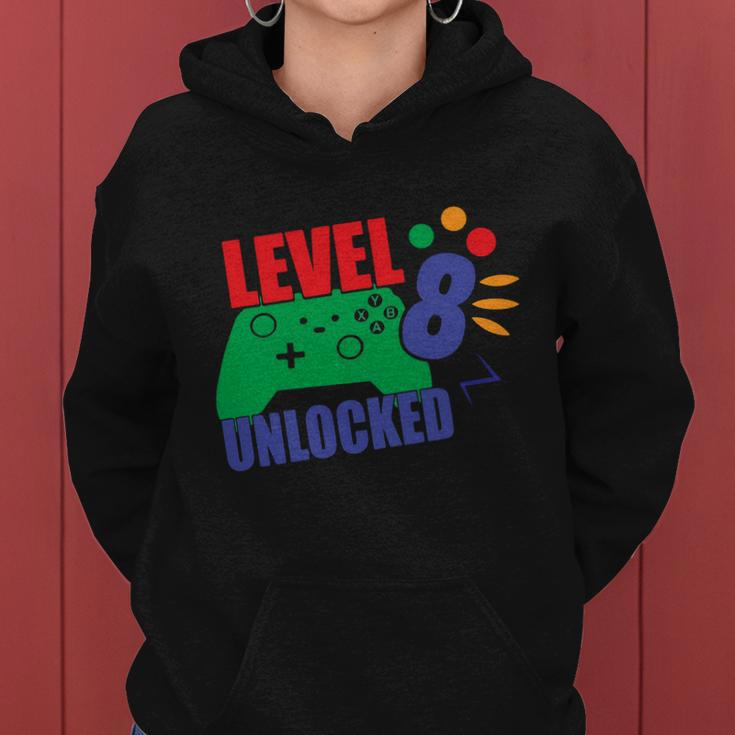 Level 8 Unlocked 8Th Gamer Video Game Birthday Video Game Graphic Design Printed Casual Daily Basic Women Hoodie