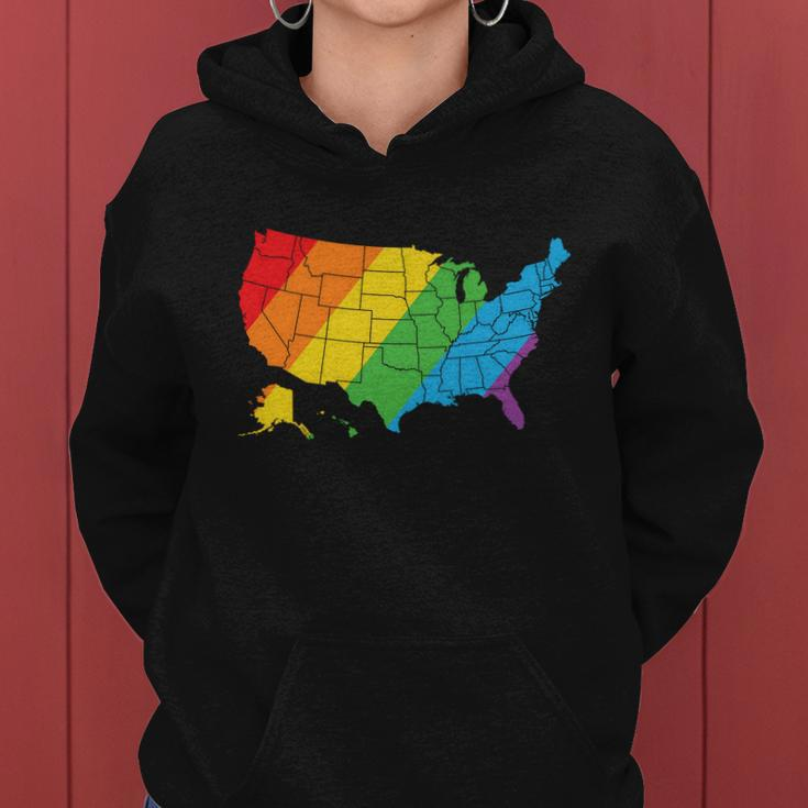 Lgbt United States Map Pride Month Women Hoodie