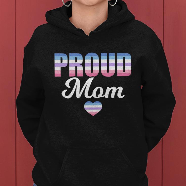 Lgbtq Bigender Flag Heart Proud Mom Mothers Day Bi Gender Meaningful Gift Women Hoodie