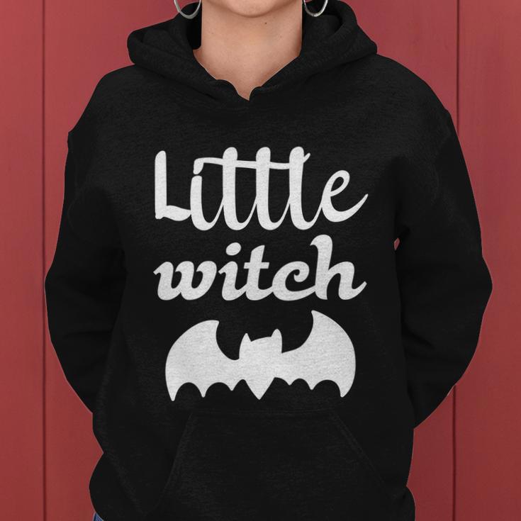 Little Witch Bat Funny Halloween Quote Women Hoodie