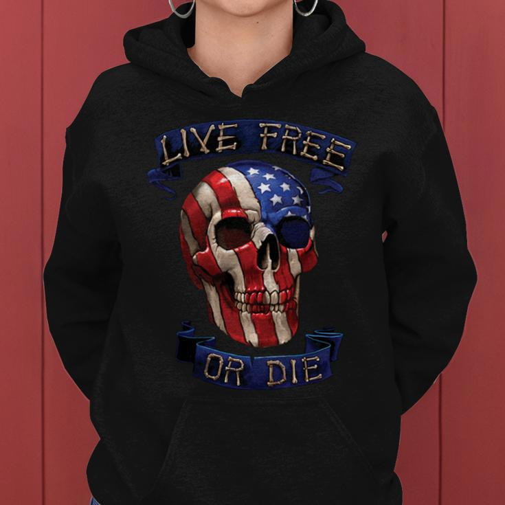 Live Free Or Die Patriot Skull Usa Pride Tshirt Women Hoodie