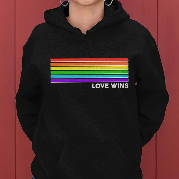 Love Wins Rainbow Stripes Thin Lines Tshirt Women Hoodie