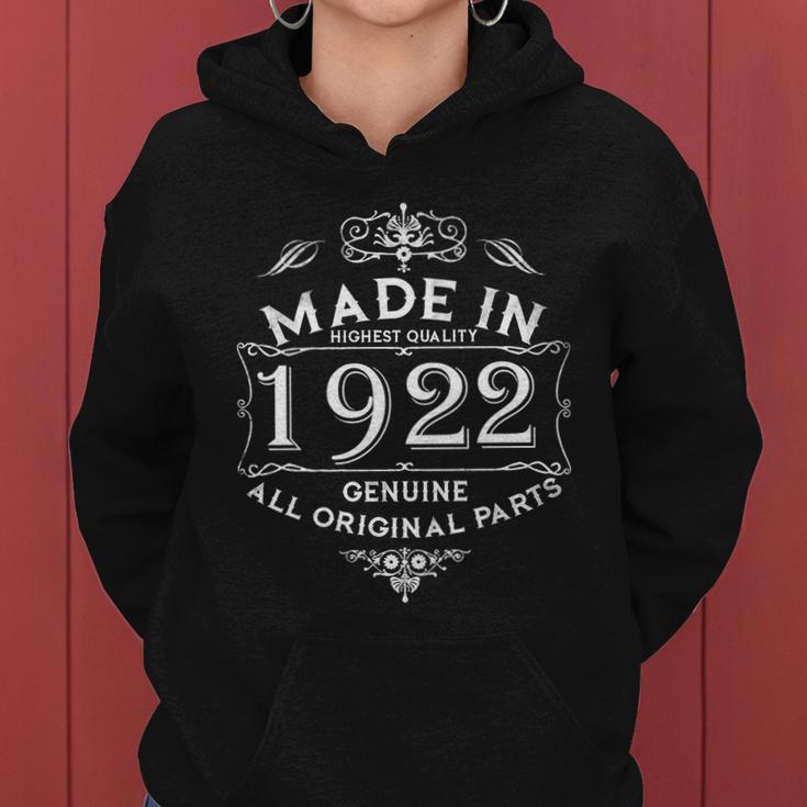 Made In 1922 Aged To Perfection Vintage 100Th Birthday Women Hoodie