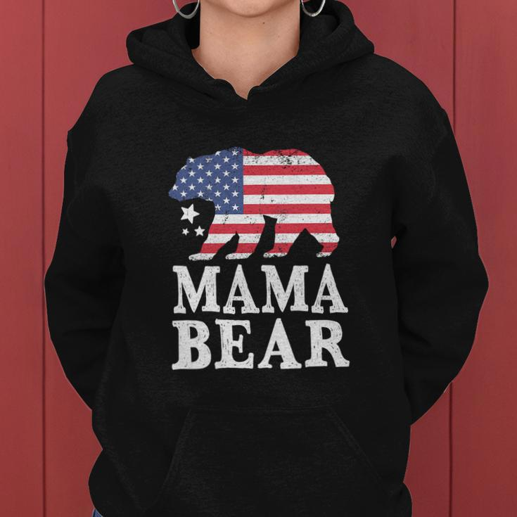 Mama Bear For 4Th Of July Patriotic Flag Women Hoodie