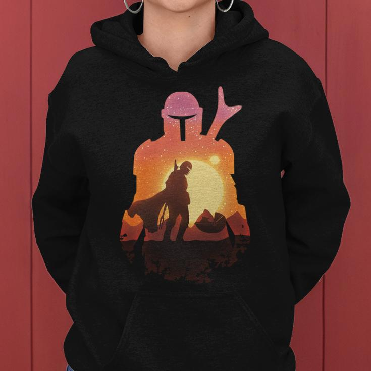 Mando Sunset Illustration Cool Graphic Tshirt Women Hoodie