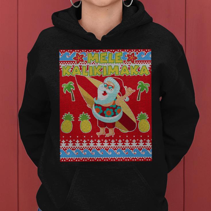 Mele Kalikimaka Santa Ugly Christmas V2 Women Hoodie