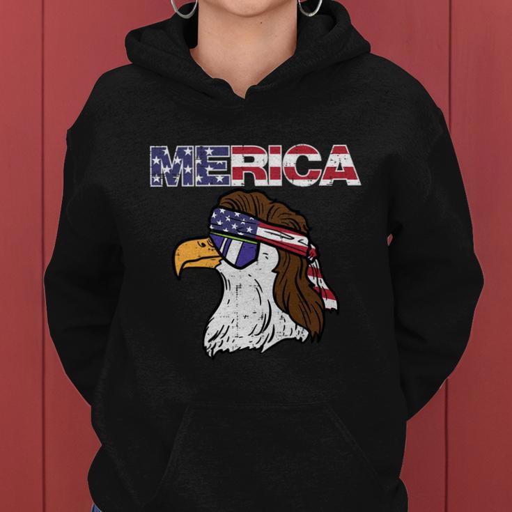 Merica Bald Eagle Mullet Sunglasses Fourth July 4Th Patriot Cool Gift Women Hoodie