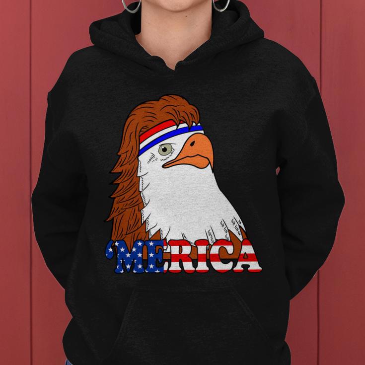 Merica Bald Eagle Retro Usa Flag Tshirt Women Hoodie