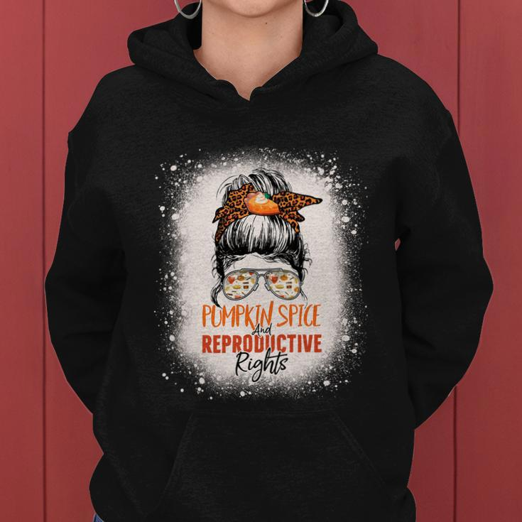 Messy Bun Bleached Pumpkin Spice And Reproductive Rights Cute Gift Women Hoodie