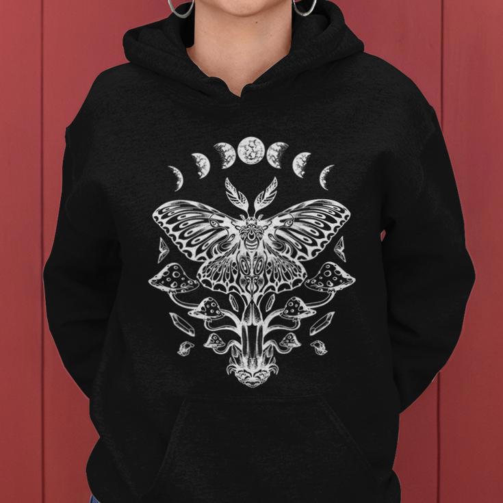 Moon Phases Luna Funny Gift Moth Black Craft Gift Tshirt Women Hoodie