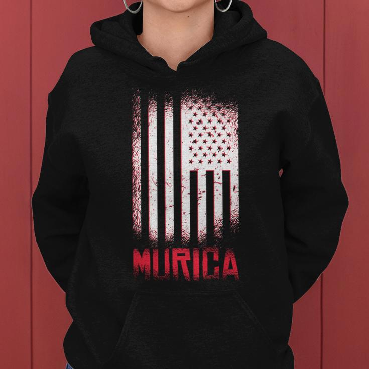 Murica American Flag Patriotic Women Hoodie