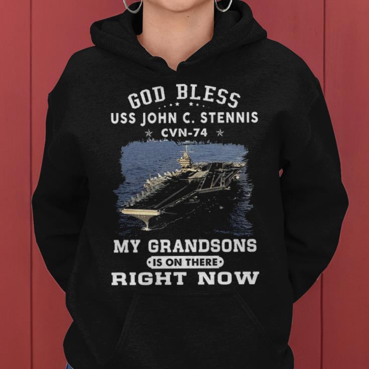 My Grandsons Is On Uss John C Stennis Cvn 74 Cvn Women Hoodie