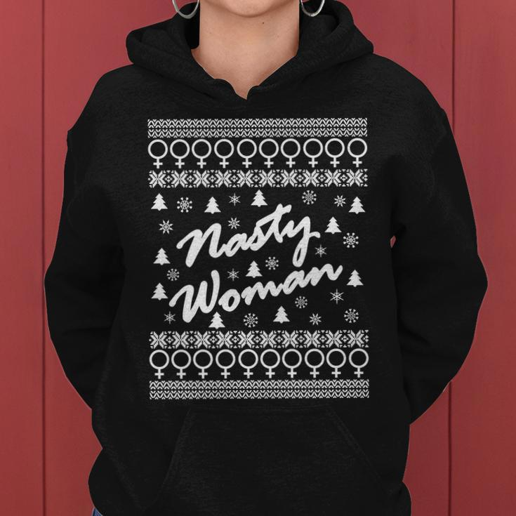 Nasty Woman Ugly Christmas Sweater Design Hillary Clinton Women Hoodie