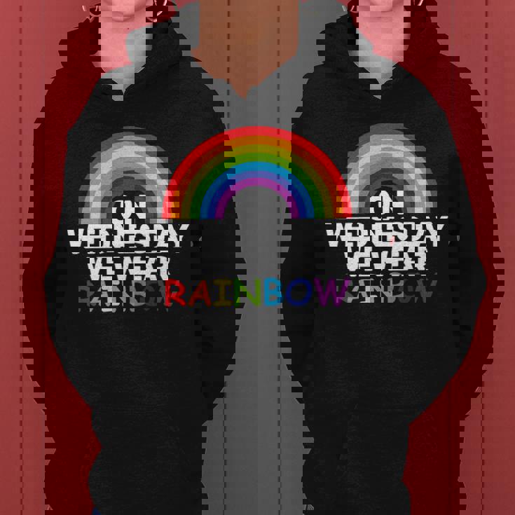On Wednesday We Wear Rainbow Women Hoodie