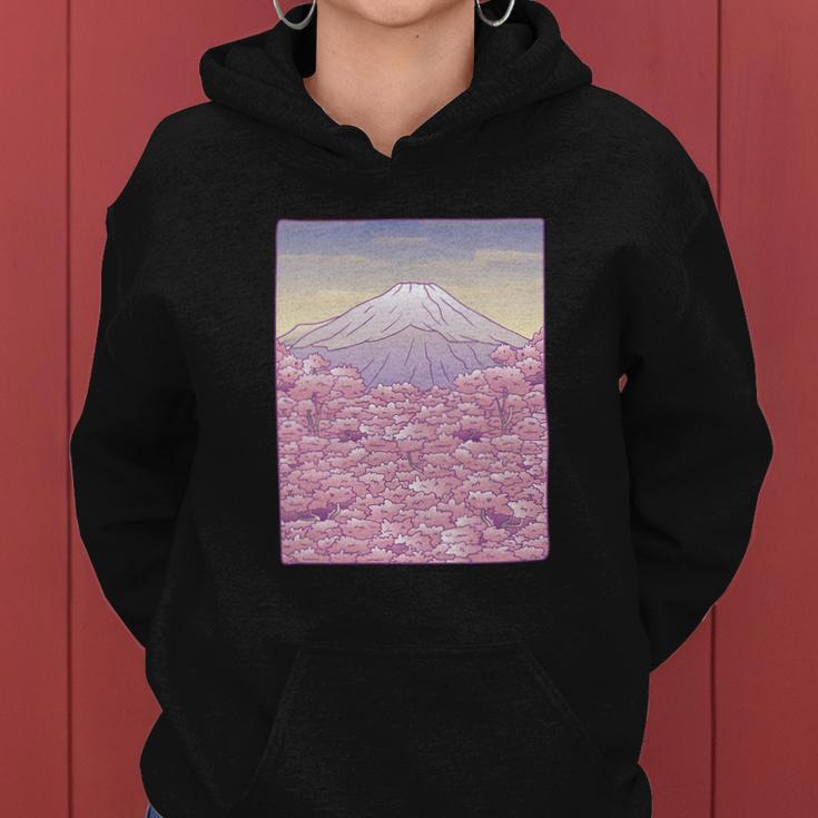 Pastel Mount Fuji Women Hoodie