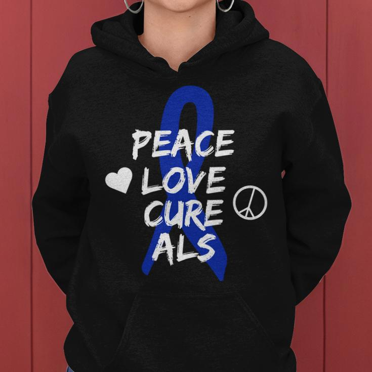 Peace Love Cure Als Awareness Tshirt Women Hoodie