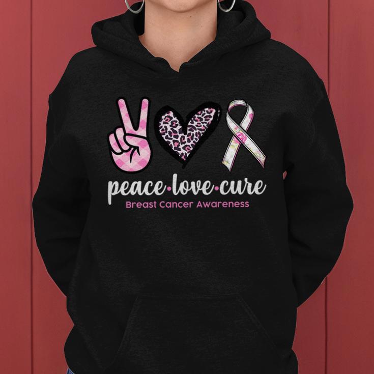 Peace Love Cure Breast Cancer Awareness Fashion Patterns Women Hoodie