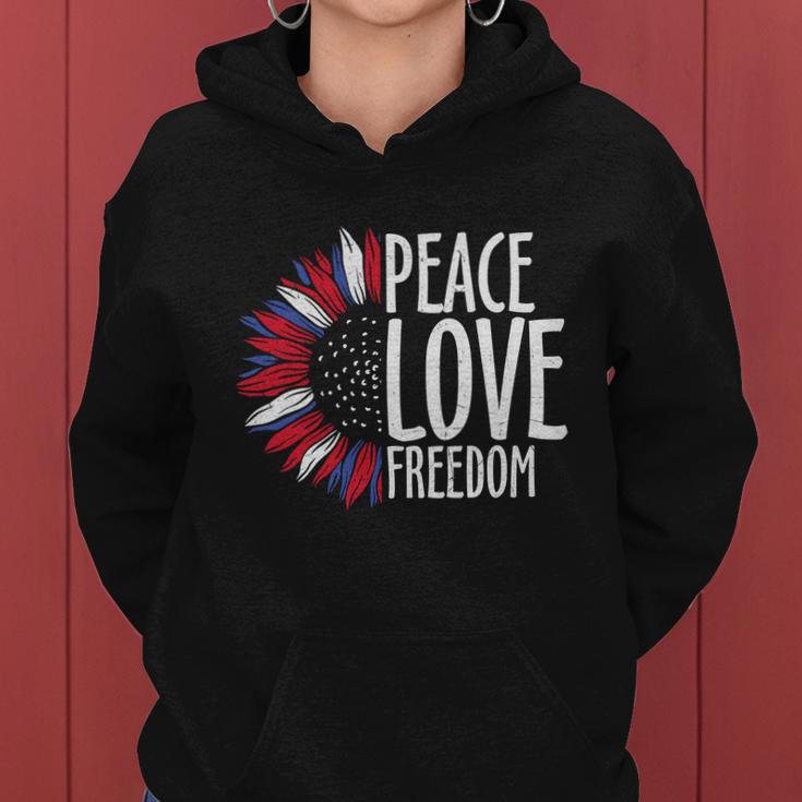 Peace Love Freedom For 4Th Of July Plus Size Shirt For Men Women Family Unisex Women Hoodie