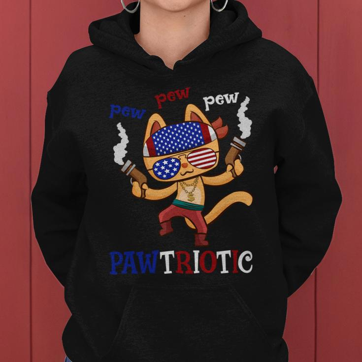 Pew Pew Pawtriotic Cat 4Th Of July Cute Plus Size Graphic Shirt For Men Women Women Hoodie