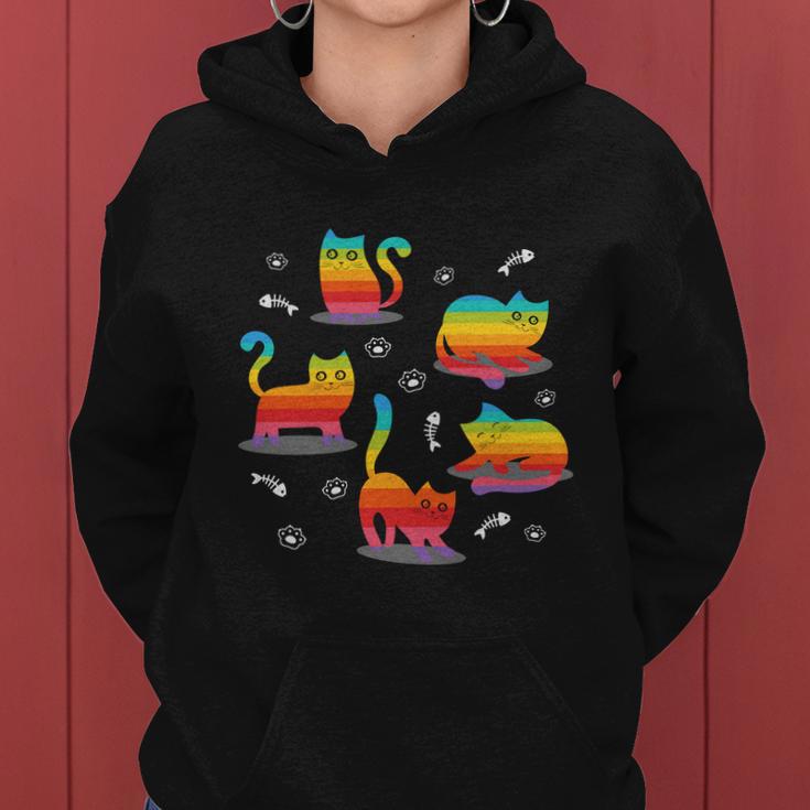 Pride Month Lgbtq Cat Kawaii Gay Pride Women Hoodie