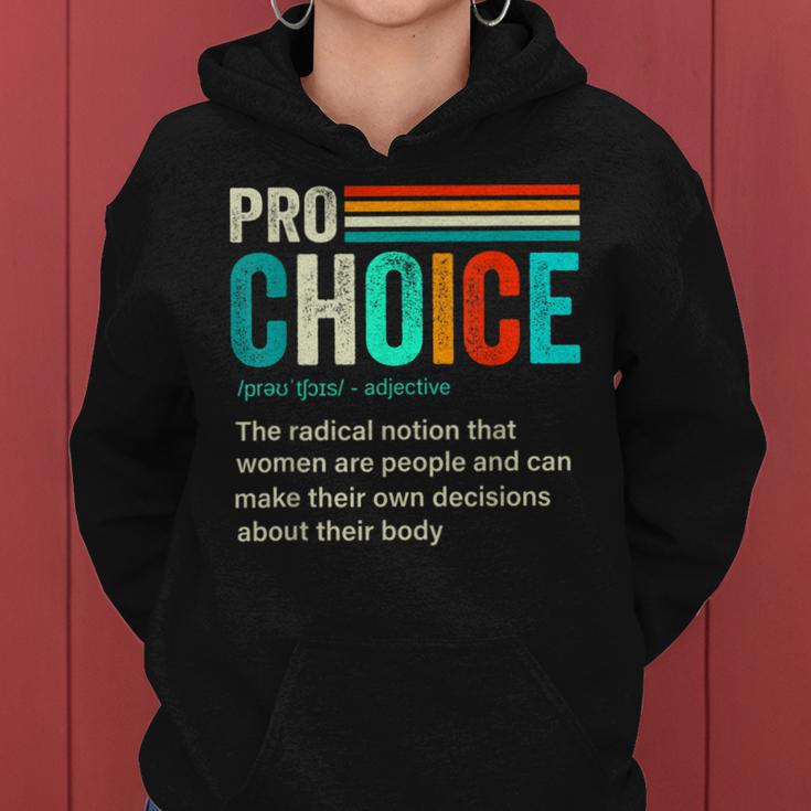 Pro Choice Definition Feminist Womens Rights Retro Vintage Women Hoodie