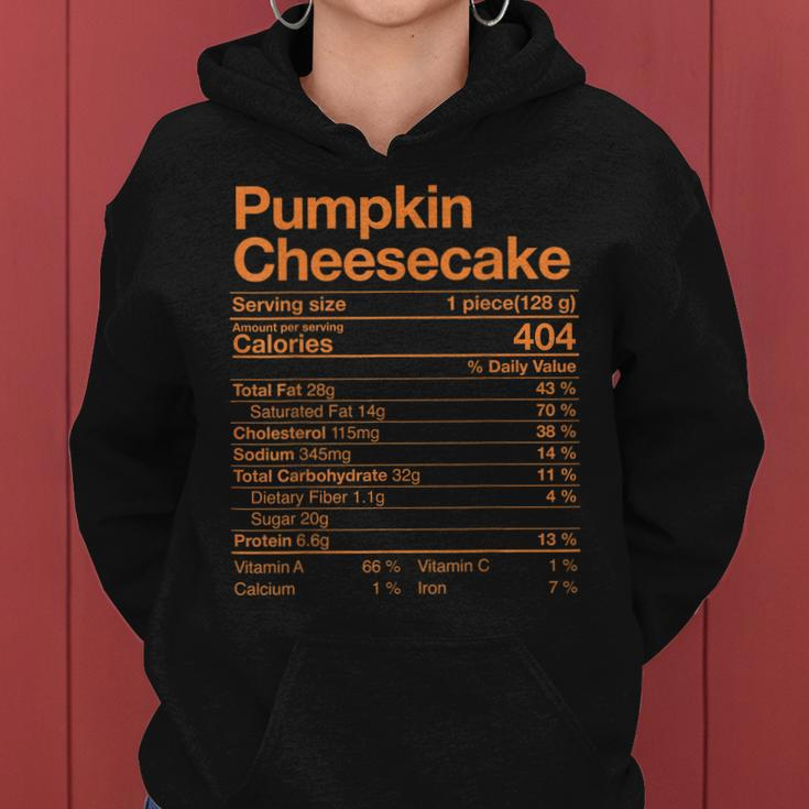 Pumpkin Cheesecake Nutrition Facts Thanksgiving Turkey Day V2 Women Hoodie