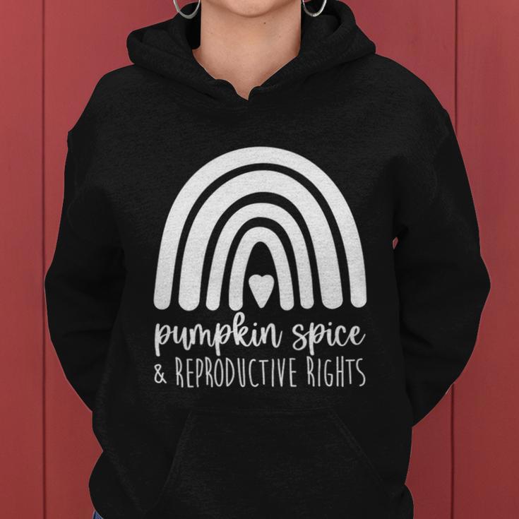 Pumpkin Spice And Reproductive Rights Rainbow Halloween Gift Women Hoodie