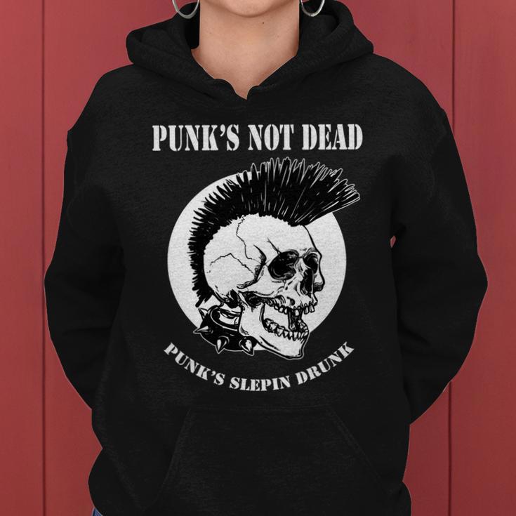 Punk Skull With Mohawk Women Hoodie