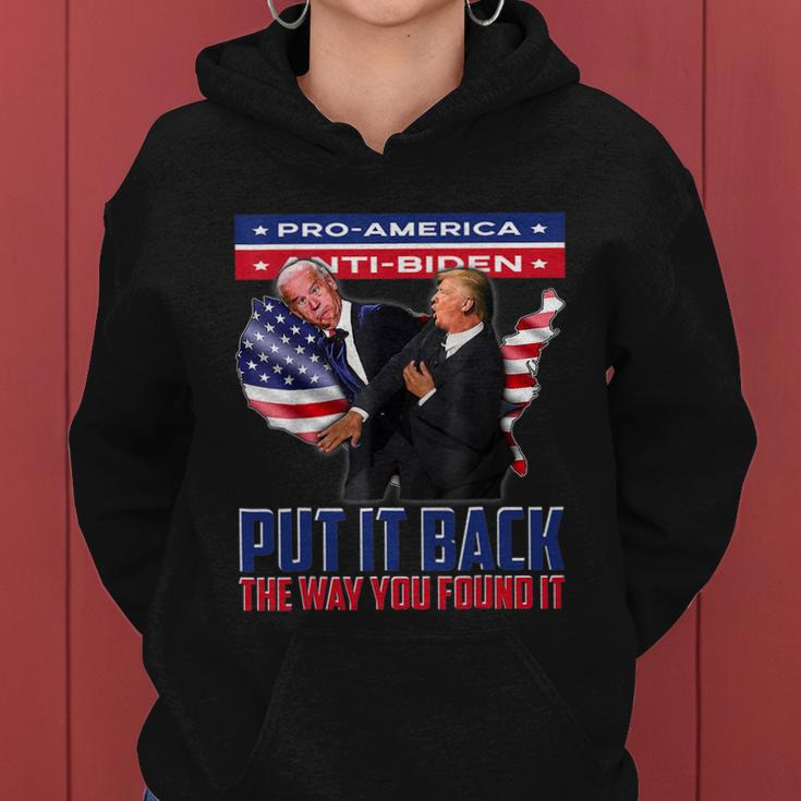 Put It Back The Way You Found It Funny Trump Slap Anti Biden Women Hoodie