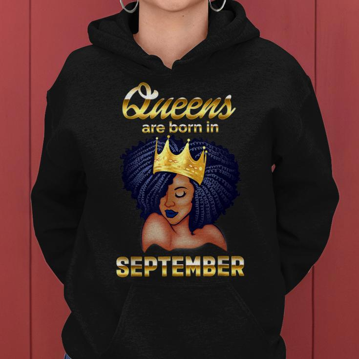 Queens Are Born In September Birthday For Black Women  Women Hoodie Graphic Print Hooded Sweatshirt
