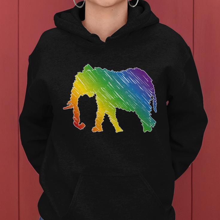 Rainbow Elephant V2 Women Hoodie