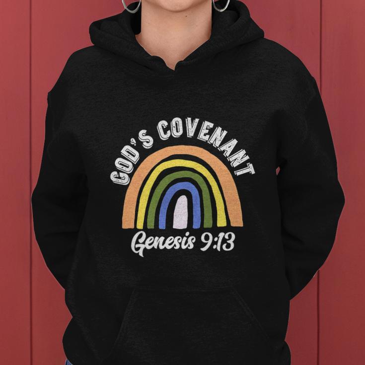 Rainbow Gods Covenant Bible Funny Christian Lover Women Hoodie